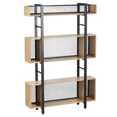 3-policový regál, dub/čierna, KILIS NEW TYP 3 2