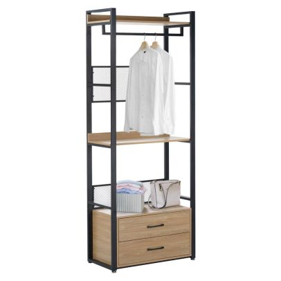 Regál so zásuvkami, dub/čierna, KILOS NEW TYP 1