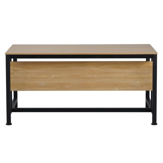 Písací stôl, dub/čierna, 120x80 cm, KILIS NEW