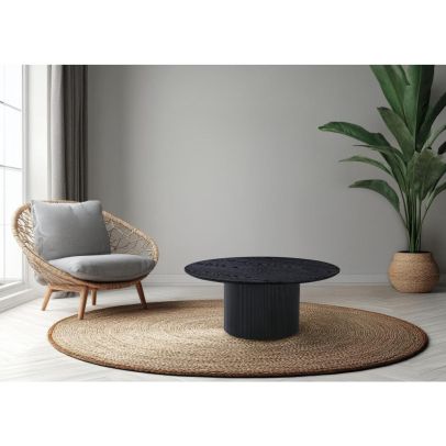 Konferenčný stolík, čierna, priemer 80 cm, MAHIR TYP 2 2