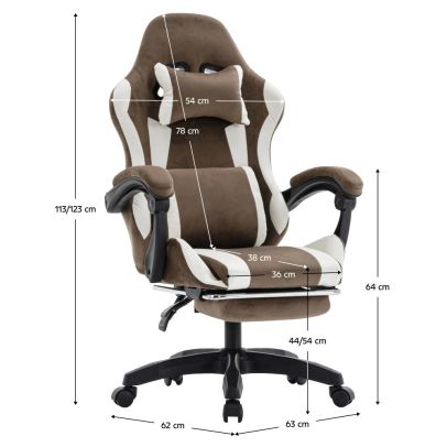 Kancelárske/herné kreslo, hnedá/biela, HOSPO 2