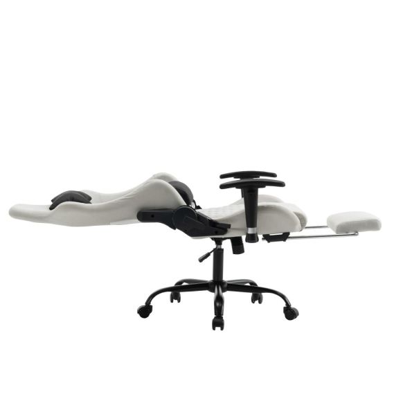 Kancelárske/herné kreslo, biela/čierna, PAPIBAS