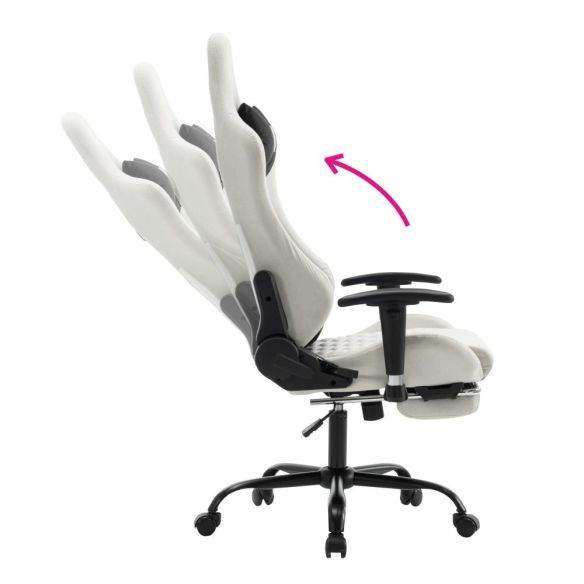 Kancelárske/herné kreslo, biela/čierna, PAPIBAS