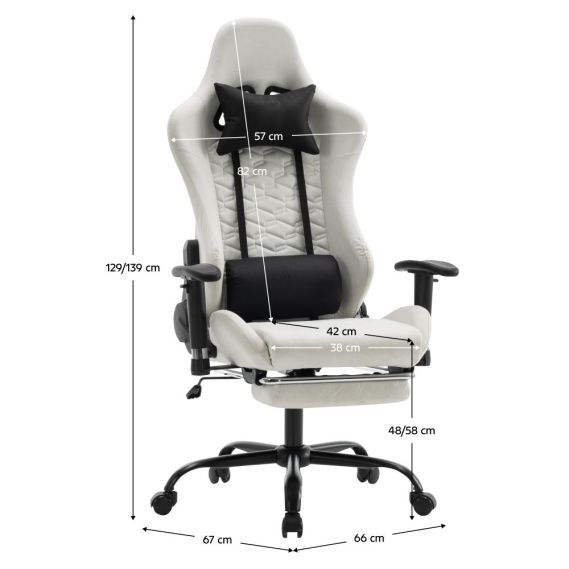 Kancelárske/herné kreslo, biela/čierna, PAPIBAS