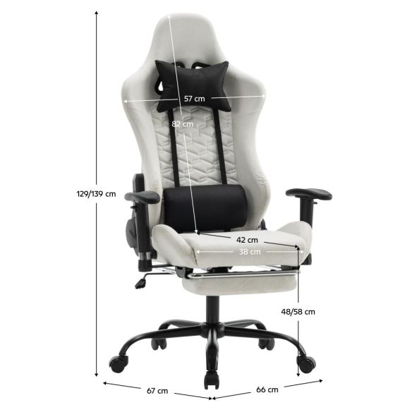Kancelárske/herné kreslo, biela/čierna, PAPIBAS