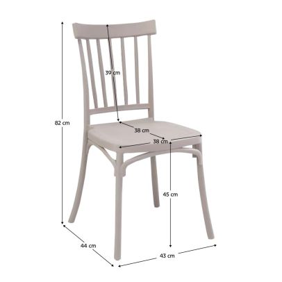 Stohovateľná stolička, sivohnedá Taupe, SAZEN 2