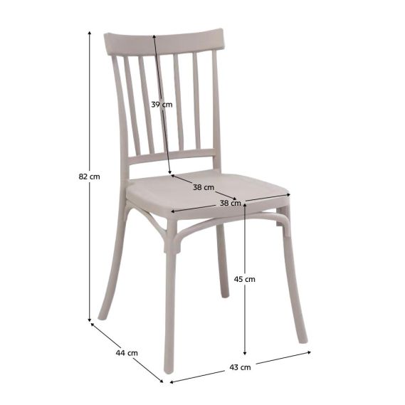 Stohovateľná stolička, sivohnedá Taupe, SAZEN