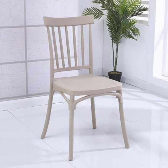 Stohovateľná stolička, sivohnedá Taupe, SAZEN