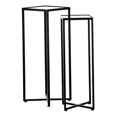 Stojan na kvety - kovové rámy, sklenená doska, cena za sadu 2 ks 2