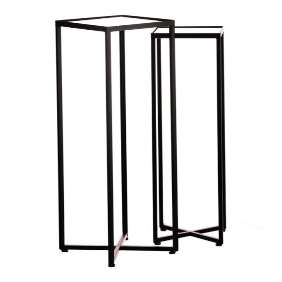 Stojan na kvety - kovové rámy, sklenená doska, cena za sadu 2 ks