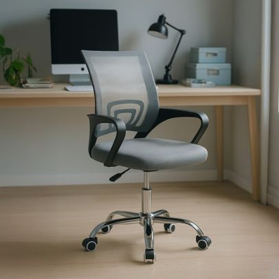 Detská stolička, hojdací mechanizmus, šedá sieťovina, KA-L103 GREY 2