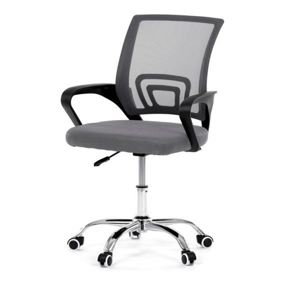 Detská stolička, hojdací mechanizmus, šedá sieťovina, KA-L103 GREY