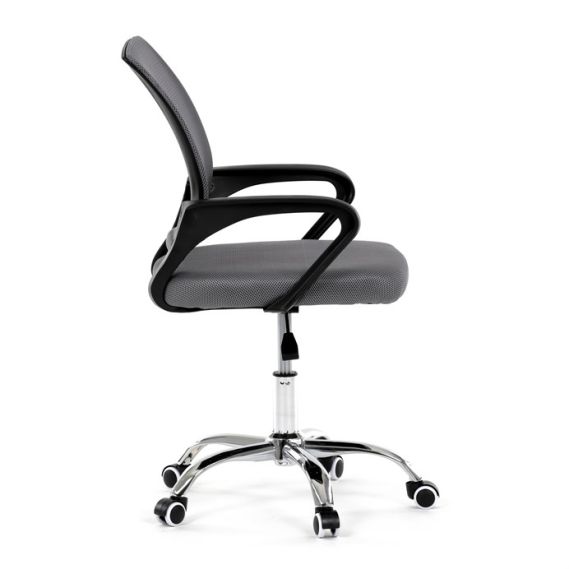 Detská stolička, hojdací mechanizmus, šedá sieťovina, KA-L103 GREY