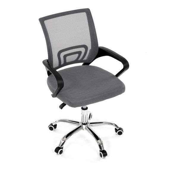 Detská stolička, hojdací mechanizmus, šedá sieťovina, KA-L103 GREY