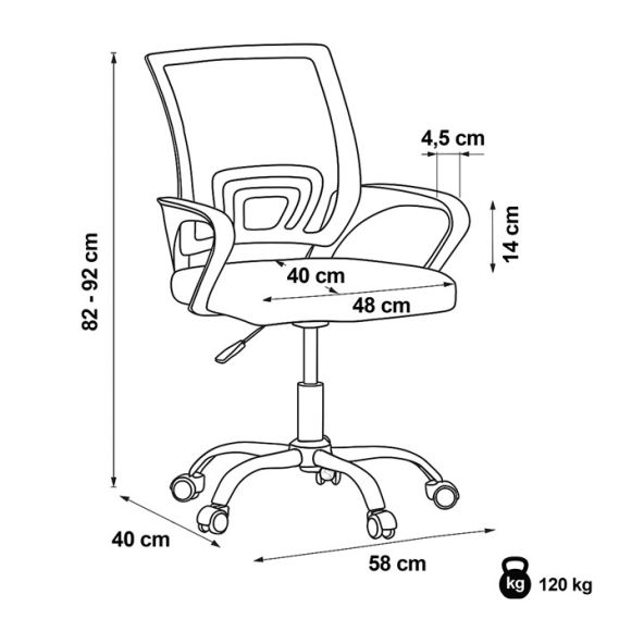 Detská stolička, hojdací mechanizmus, šedá sieťovina, KA-L103 GREY