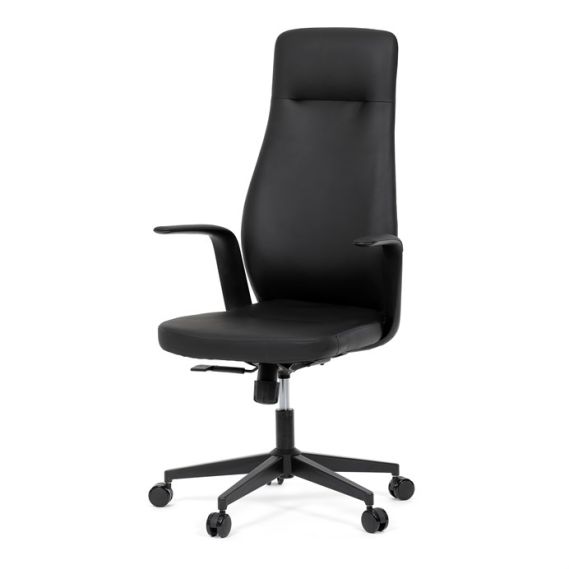 Kancelárske kreslo, hojdací mechanizmus, čierna ekokoža, KA-T8325 BK