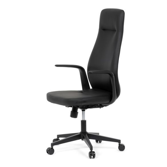 Kancelárske kreslo, hojdací mechanizmus, čierna ekokoža, KA-T8325 BK