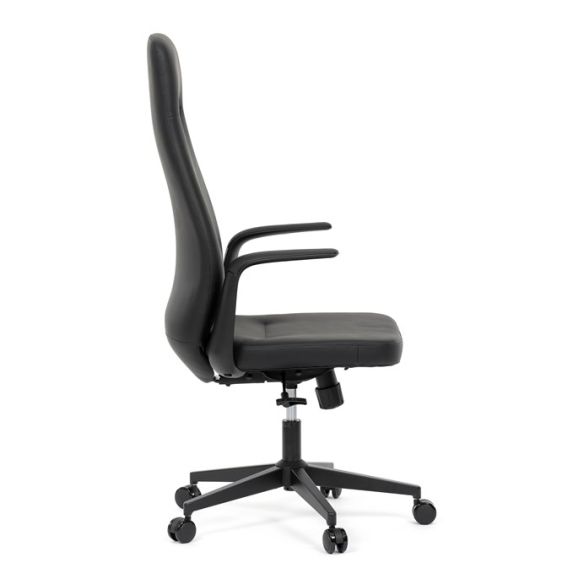 Kancelárske kreslo, hojdací mechanizmus, čierna ekokoža, KA-T8325 BK