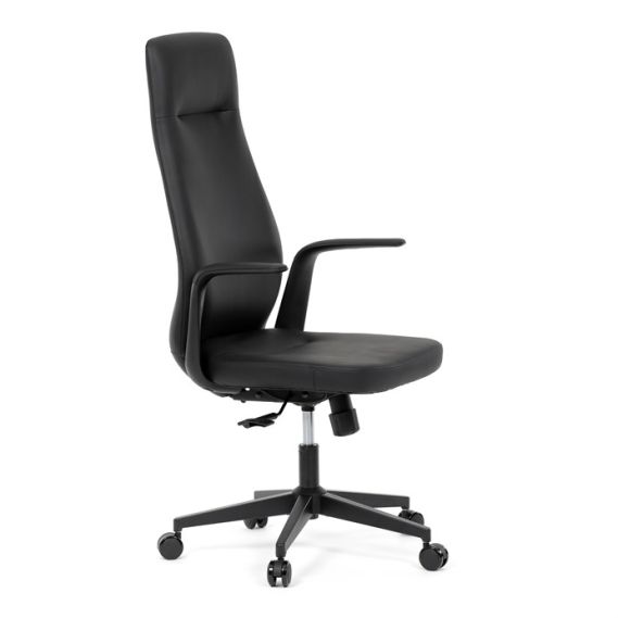 Kancelárske kreslo, hojdací mechanizmus, čierna ekokoža, KA-T8325 BK