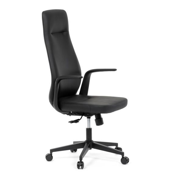 Kancelárske kreslo, hojdací mechanizmus, čierna ekokoža, KA-T8325 BK