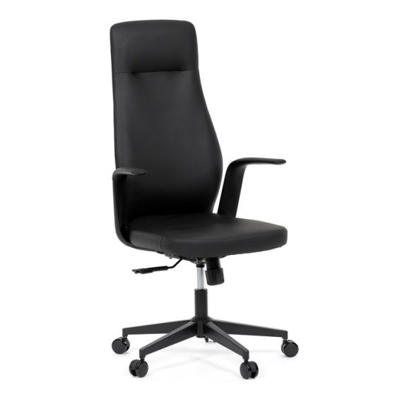 Kancelárske kreslo, hojdací mechanizmus, čierna ekokoža, KA-T8325 BK