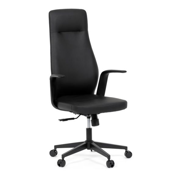 Kancelárske kreslo, hojdací mechanizmus, čierna ekokoža, KA-T8325 BK