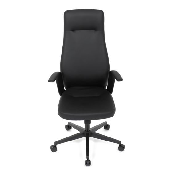 Kancelárske kreslo, hojdací mechanizmus, čierna ekokoža, KA-T8325 BK