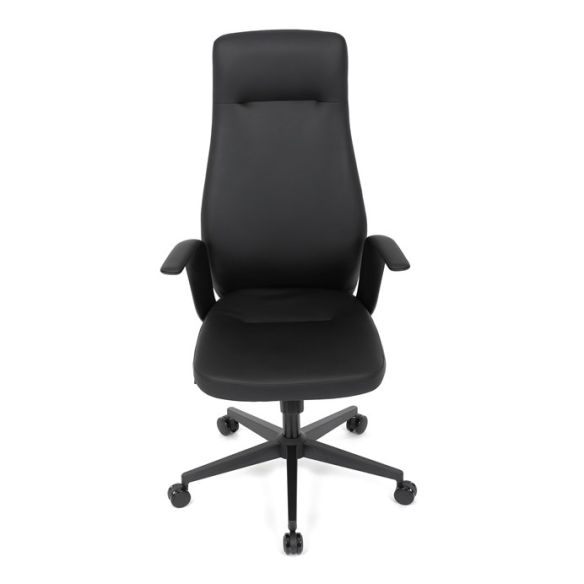 Kancelárske kreslo, hojdací mechanizmus, čierna ekokoža, KA-T8325 BK