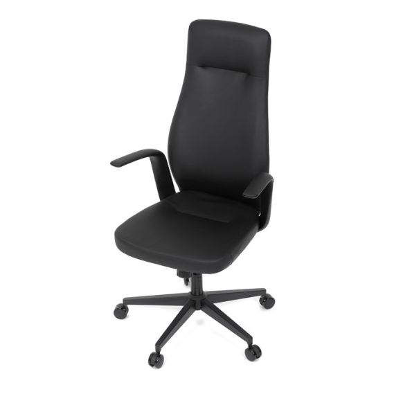Kancelárske kreslo, hojdací mechanizmus, čierna ekokoža, KA-T8325 BK