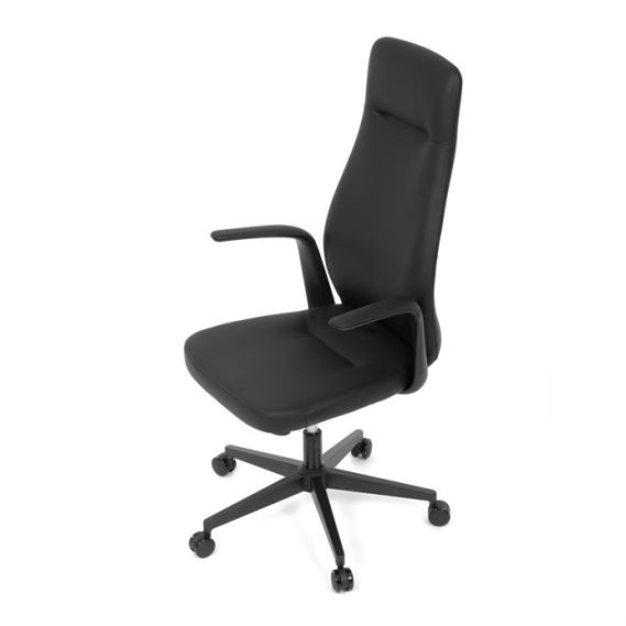 Kancelárske kreslo, hojdací mechanizmus, čierna ekokoža, KA-T8325 BK