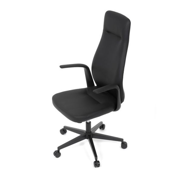 Kancelárske kreslo, hojdací mechanizmus, čierna ekokoža, KA-T8325 BK
