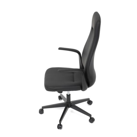 Kancelárske kreslo, hojdací mechanizmus, čierna ekokoža, KA-T8325 BK