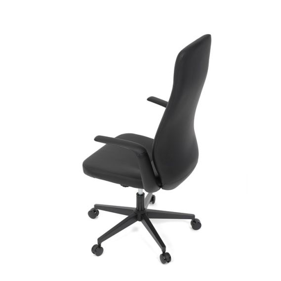 Kancelárske kreslo, hojdací mechanizmus, čierna ekokoža, KA-T8325 BK