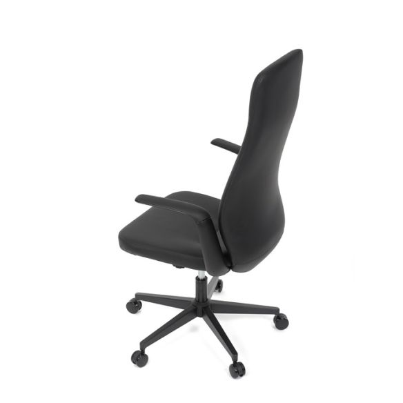 Kancelárske kreslo, hojdací mechanizmus, čierna ekokoža, KA-T8325 BK