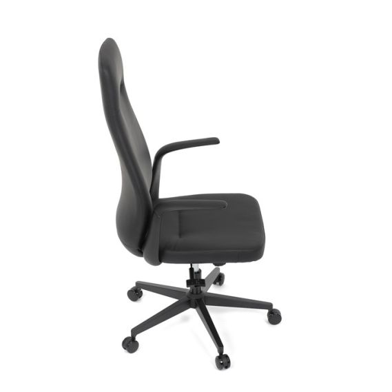 Kancelárske kreslo, hojdací mechanizmus, čierna ekokoža, KA-T8325 BK