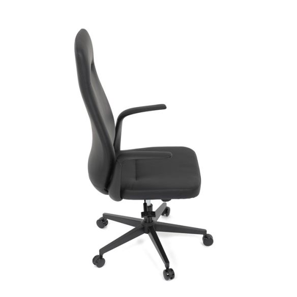Kancelárske kreslo, hojdací mechanizmus, čierna ekokoža, KA-T8325 BK