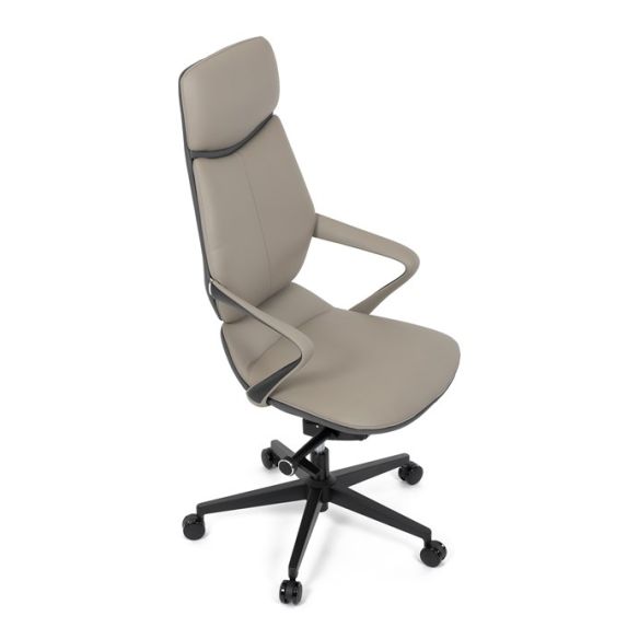 Kancelárske kreslo, synchrónny mechanizmus, šedá ekokoža, KA-T8426 GREY