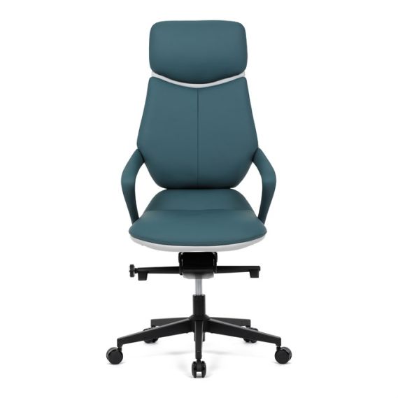 Kancelárske kreslo, synchrónny mechanizmus, modrá ekokoža, KA-T8426 GRN
