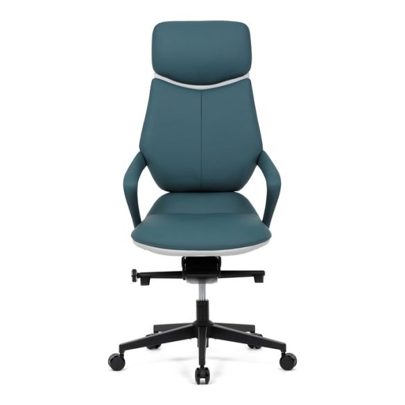 Kancelárske kreslo, synchrónny mechanizmus, modrá ekokoža, KA-T8426 GRN