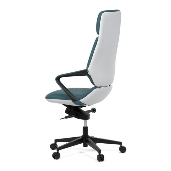 Kancelárske kreslo, synchrónny mechanizmus, modrá ekokoža, KA-T8426 GRN