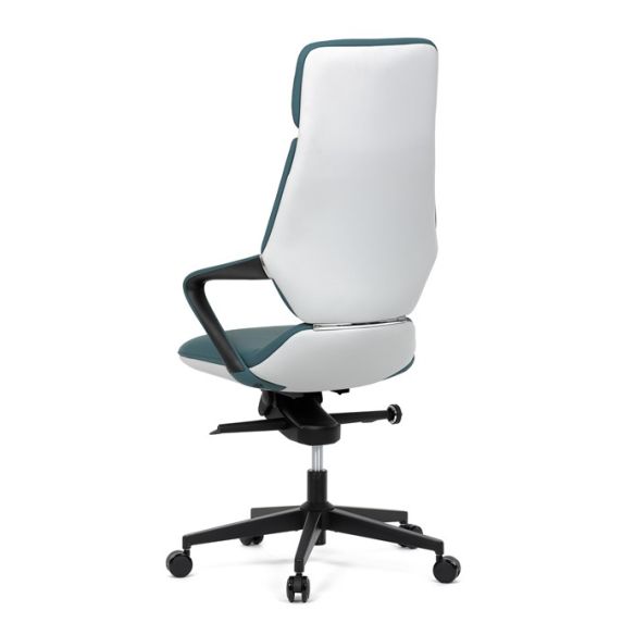 Kancelárske kreslo, synchrónny mechanizmus, modrá ekokoža, KA-T8426 GRN