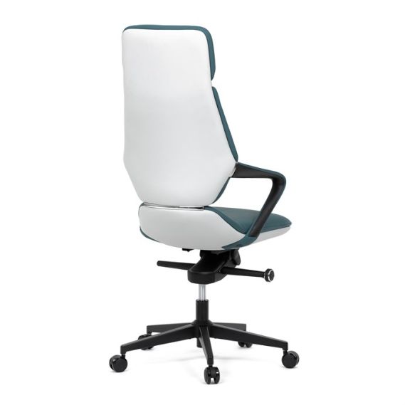 Kancelárske kreslo, synchrónny mechanizmus, modrá ekokoža, KA-T8426 GRN