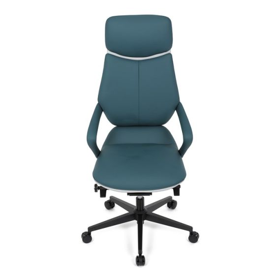 Kancelárske kreslo, synchrónny mechanizmus, modrá ekokoža, KA-T8426 GRN