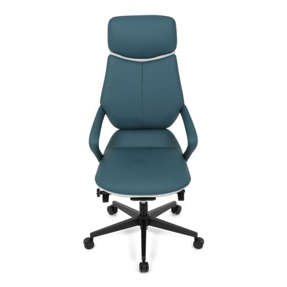 Kancelárske kreslo, synchrónny mechanizmus, modrá ekokoža, KA-T8426 GRN