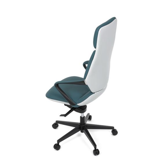 Kancelárske kreslo, synchrónny mechanizmus, modrá ekokoža, KA-T8426 GRN