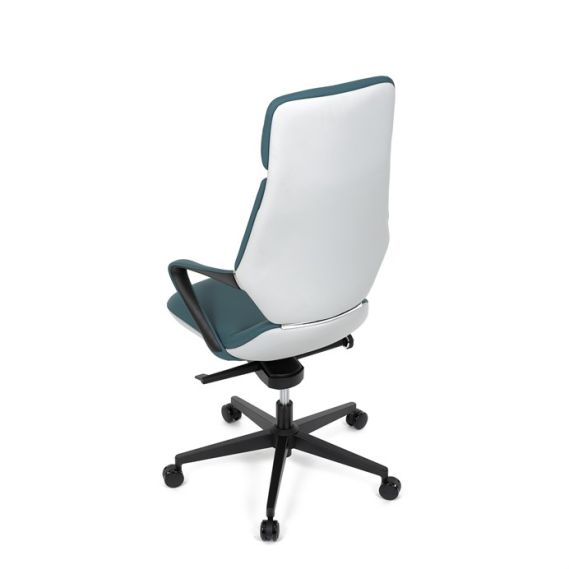 Kancelárske kreslo, synchrónny mechanizmus, modrá ekokoža, KA-T8426 GRN