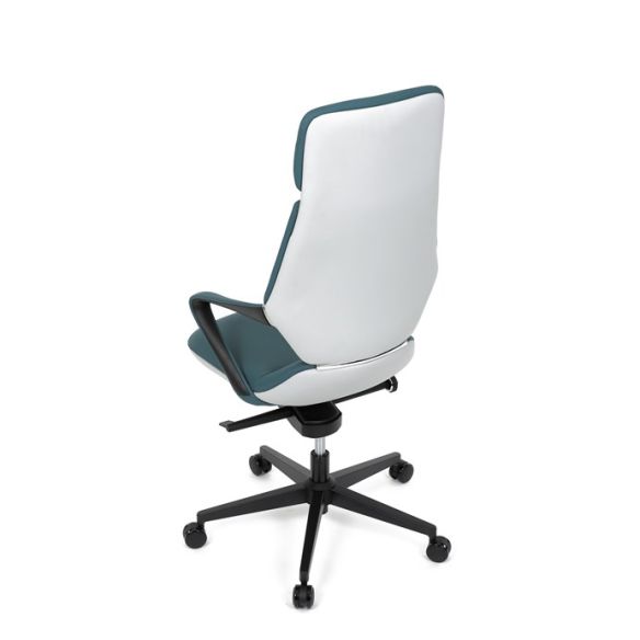 Kancelárske kreslo, synchrónny mechanizmus, modrá ekokoža, KA-T8426 GRN