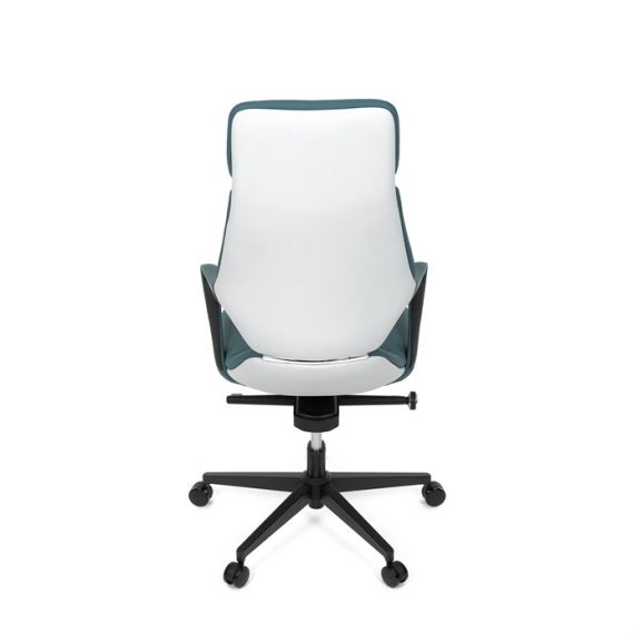 Kancelárske kreslo, synchrónny mechanizmus, modrá ekokoža, KA-T8426 GRN