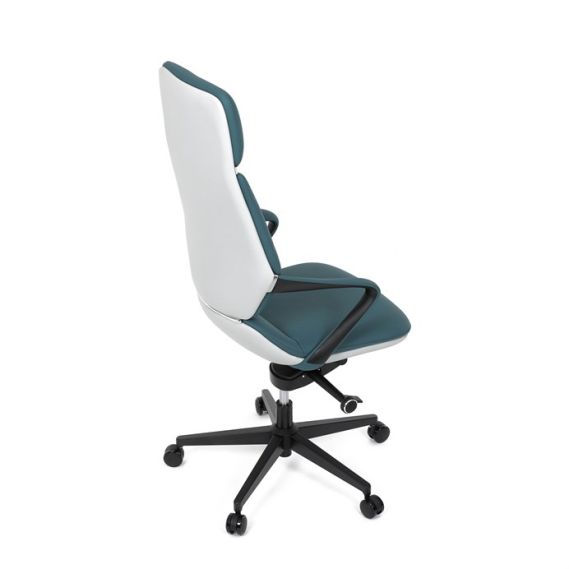 Kancelárske kreslo, synchrónny mechanizmus, modrá ekokoža, KA-T8426 GRN