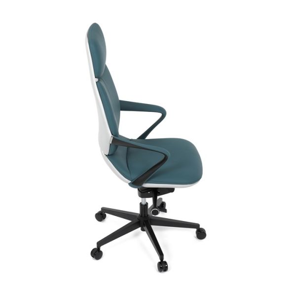 Kancelárske kreslo, synchrónny mechanizmus, modrá ekokoža, KA-T8426 GRN